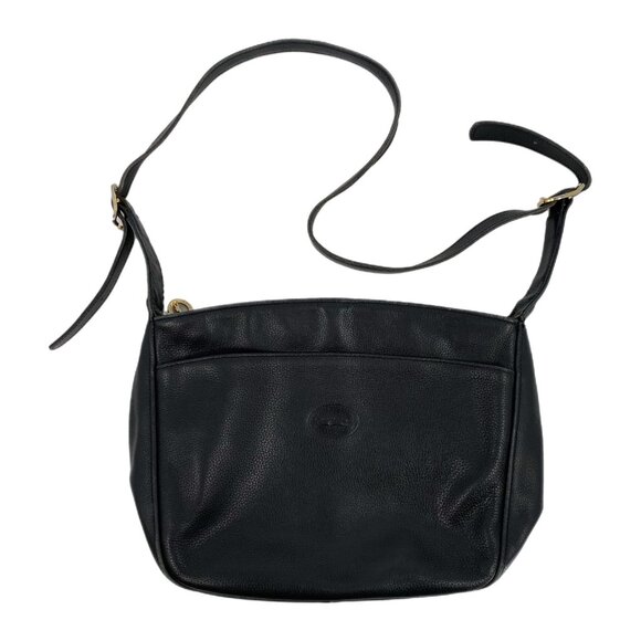 Longchamp Handbags - Longchamp Black Leather Zip Shoulder Bag | Good Condition